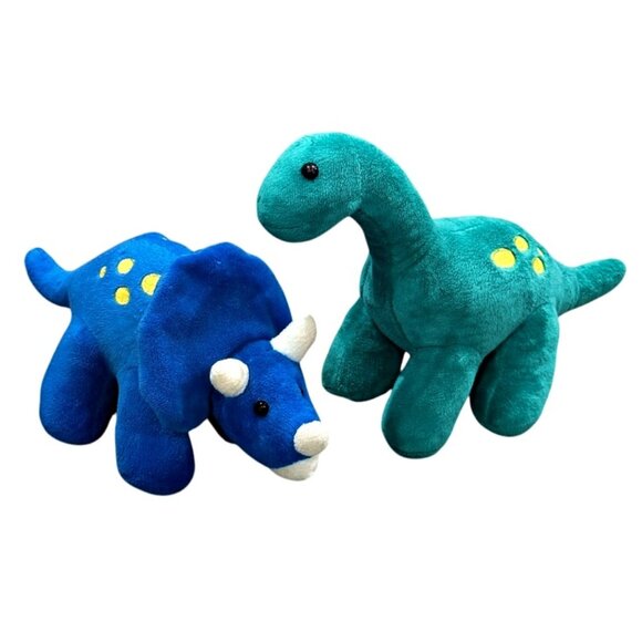 Prextex Dinosaur Plush Lot Brontosaurus Triceratops Stuffed Animal DINO Toys - Picture 1 of 7